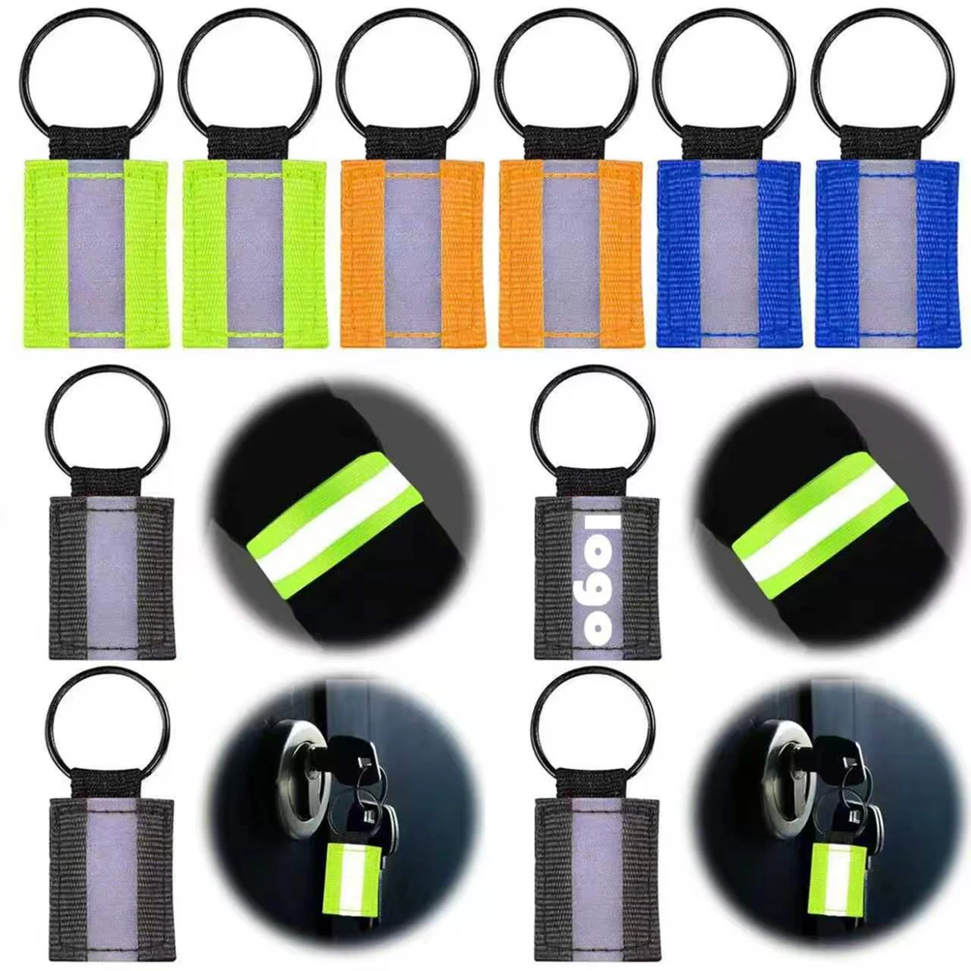 Double-Sided Reflective Keychain Pendant